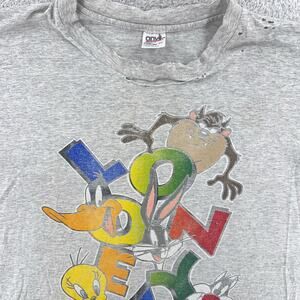 VTG 1994 Looney Tunes Taz Bugs Daffy Sylvester t shirt Gray Anvil USA 2XL
